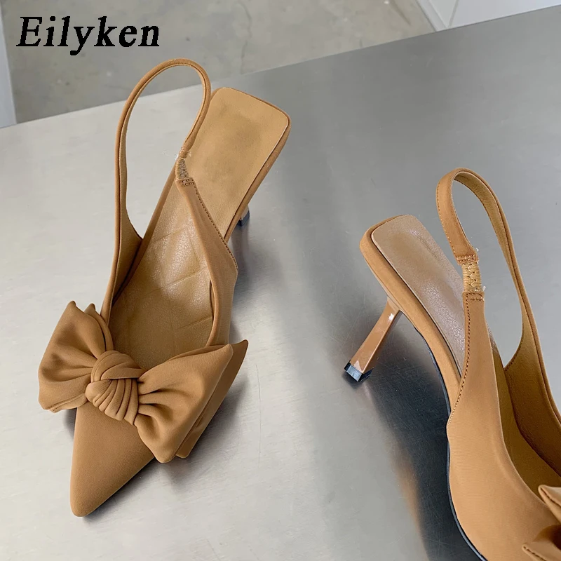 Eilyken/весенние женские туфли-лодочки с большим бантом-бабочкой босоножки ремешком