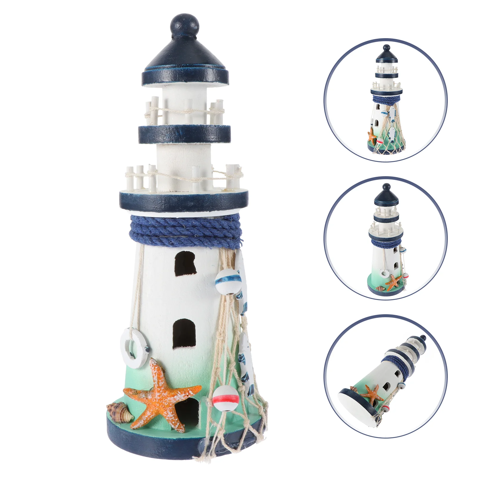 

Lighthouse Wooden Nautical Home Decor Table Desktop Centerpieces Decorations Statue Ornament Adorn Tower Creative Seaside