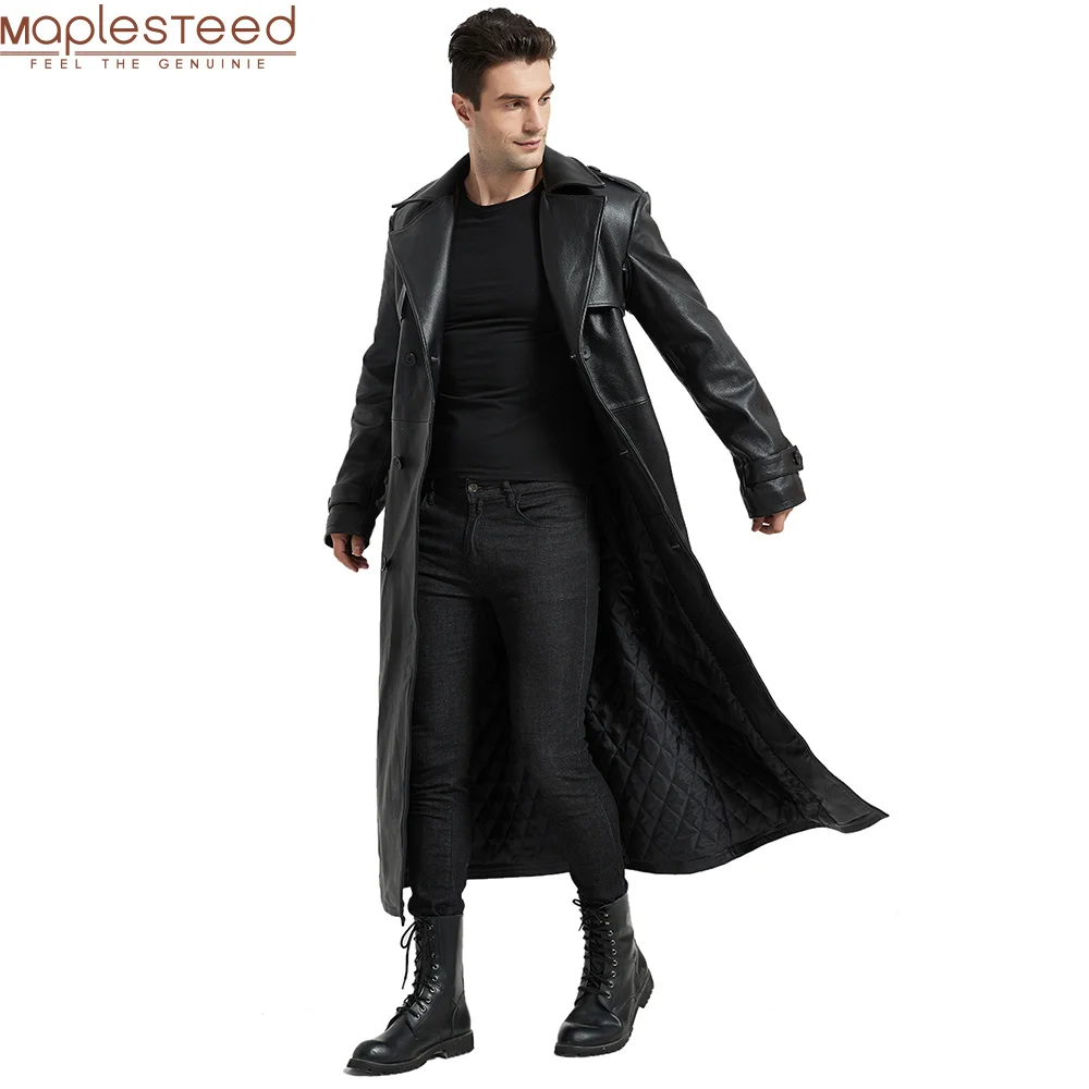 

Мужское Стеганое пальто из 100% натуральной воловьей кожи, с рукавом в европейском и американском стиле