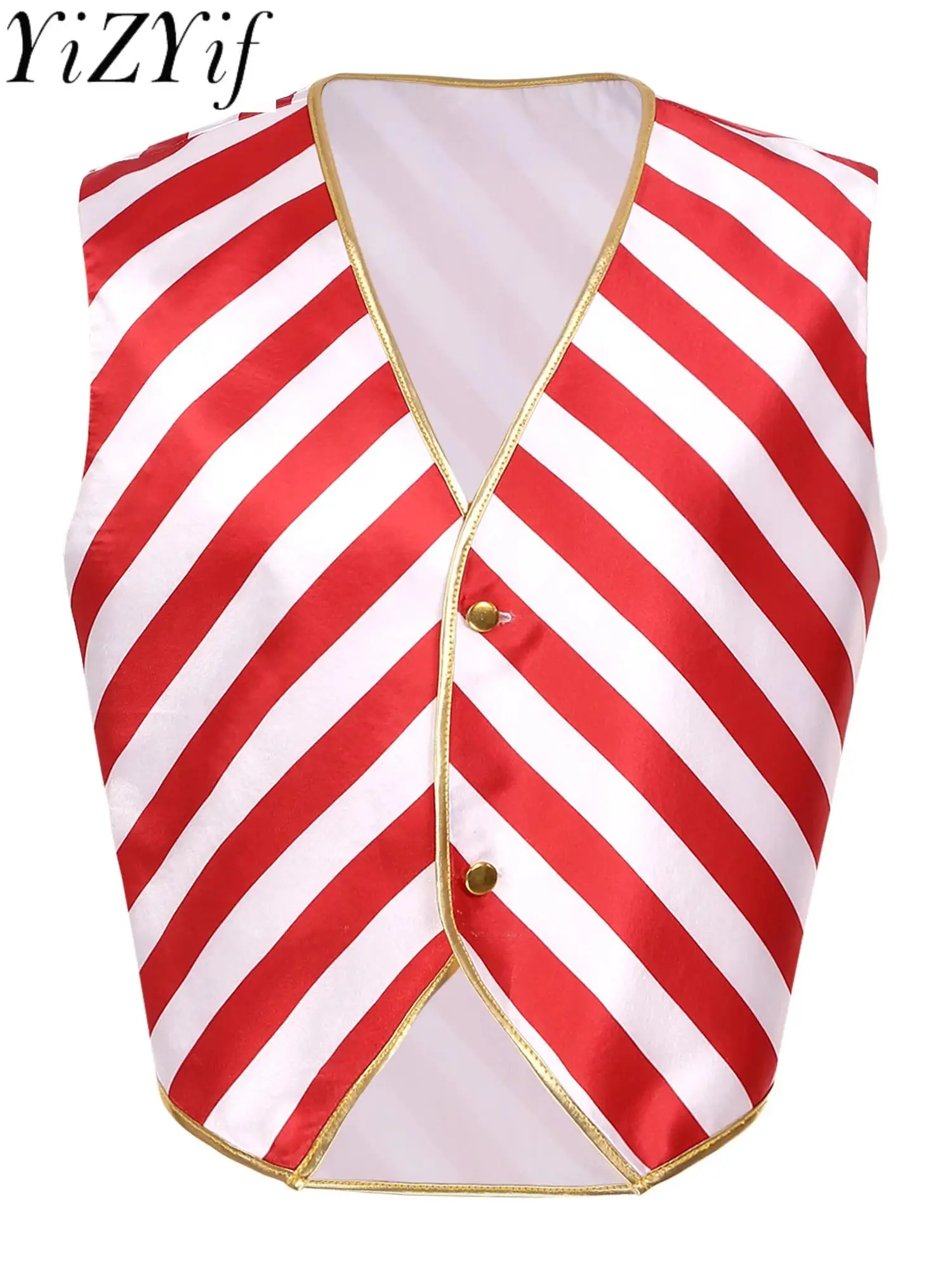 Мужской рождественский костюм Candy Cane в полоску с v-образным вырезом без рукавов