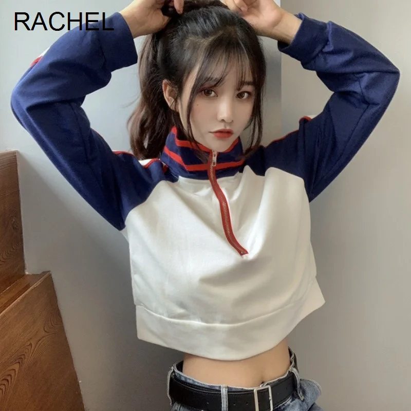 Осенний популярный короткий свитер для девушек женский спортивный Повседневный