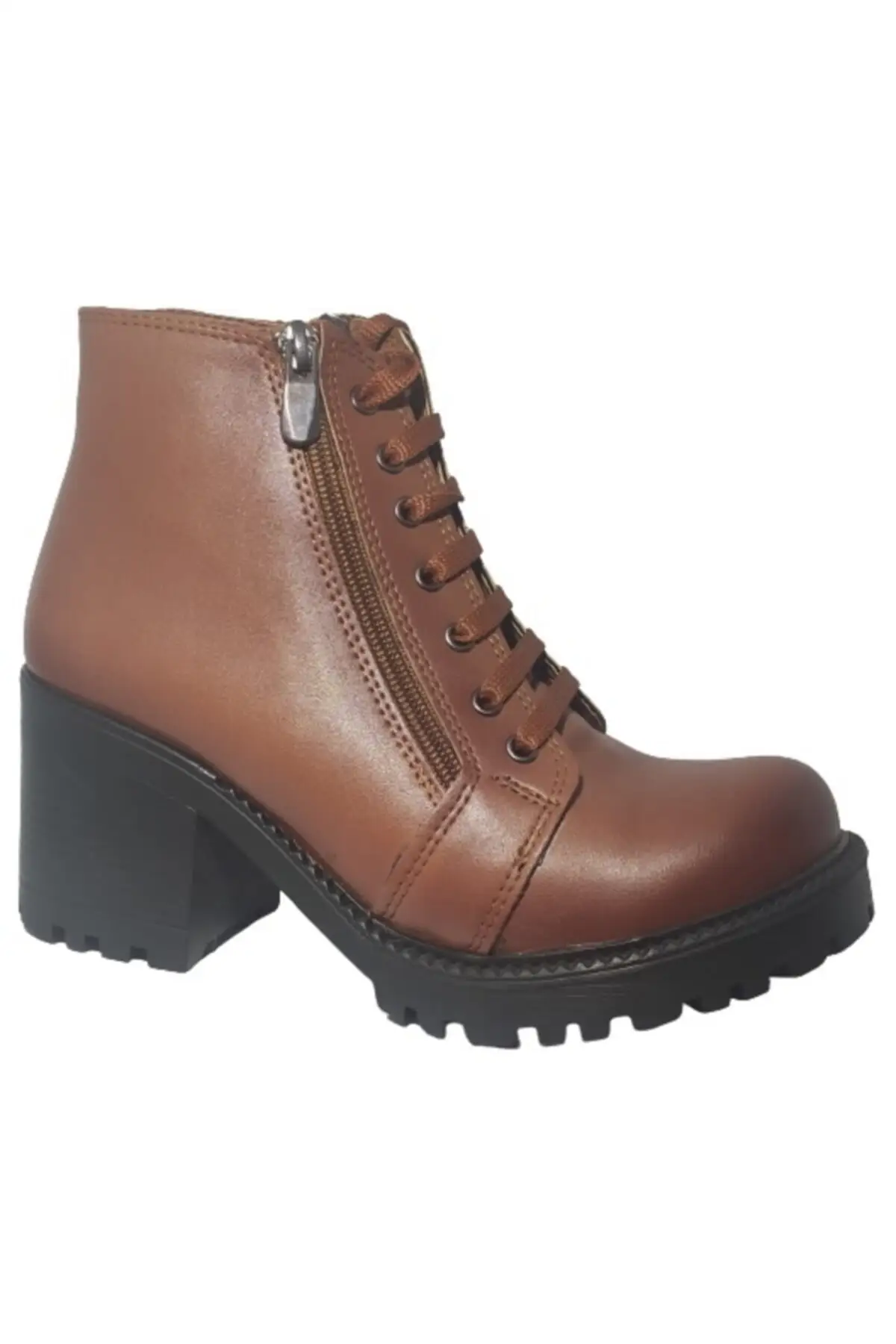 

Tan Color Zipper Female High-Heeled Boots