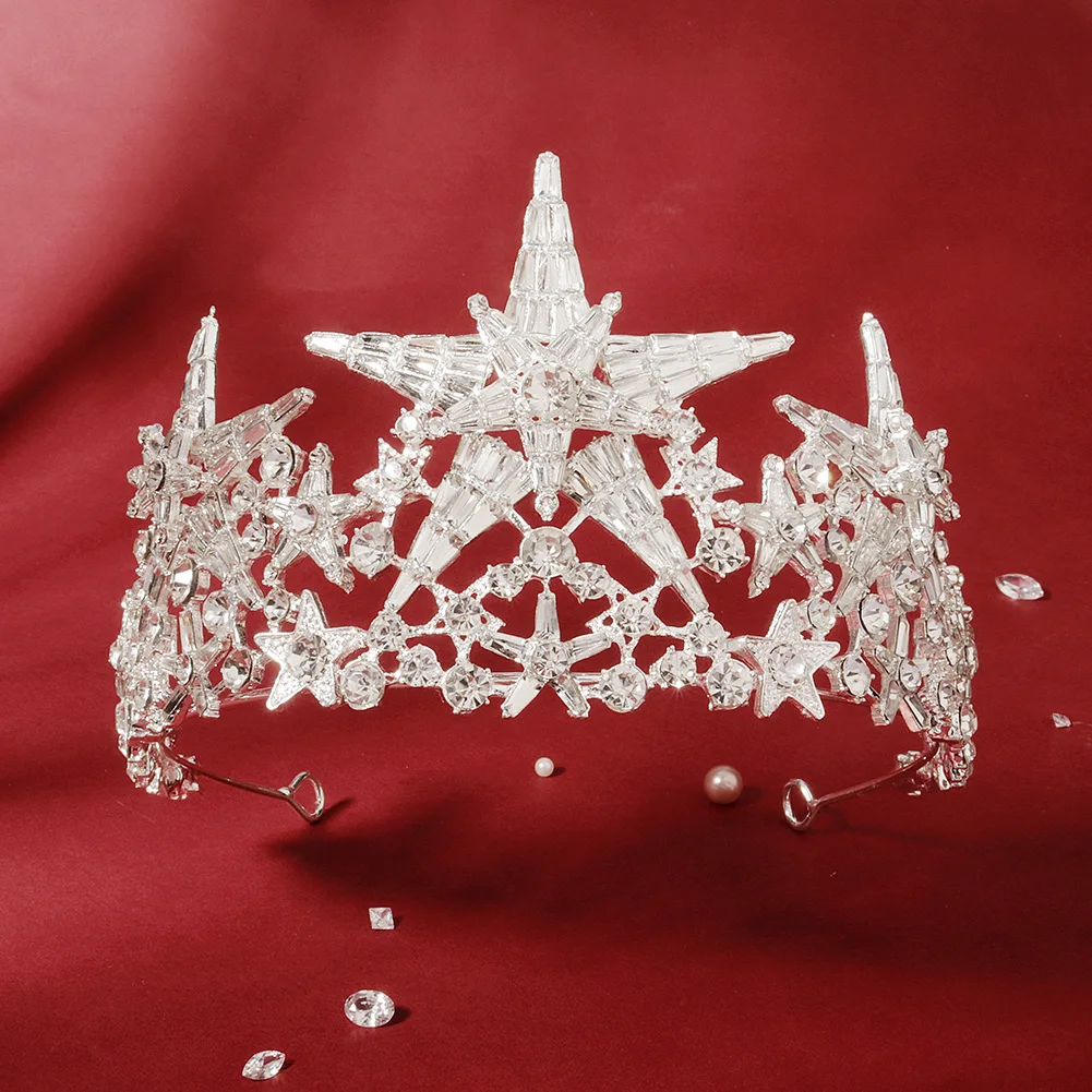 Efily Свадебная Хрустальная круглая корона роскошная диадема головной убор