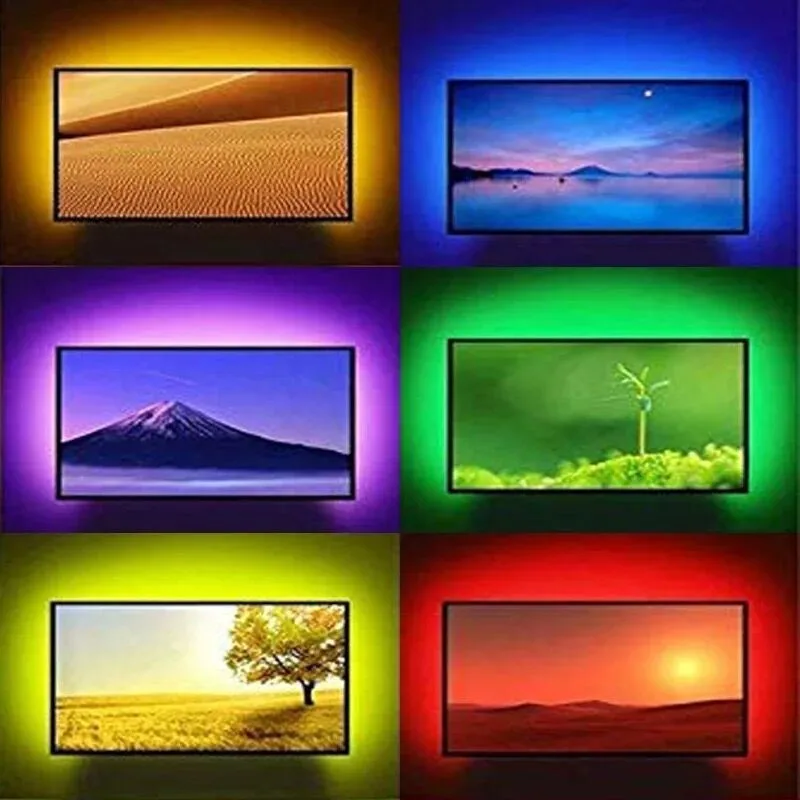 Светодиодная ленсветильник с USB RGB 5 В гибкая светодиодная лента для
