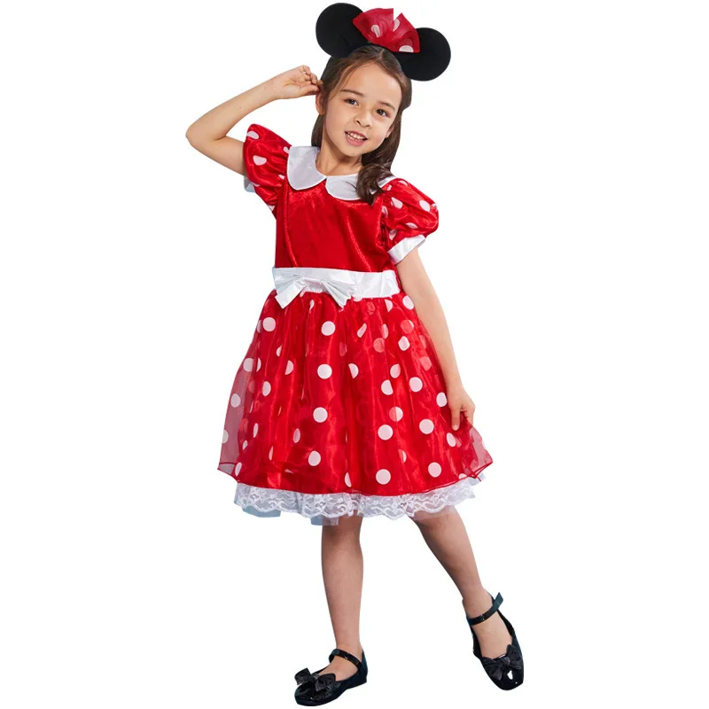 Дешевый детский милый костюм мышки с микрофоном для девочек Хэллоуина нарядное