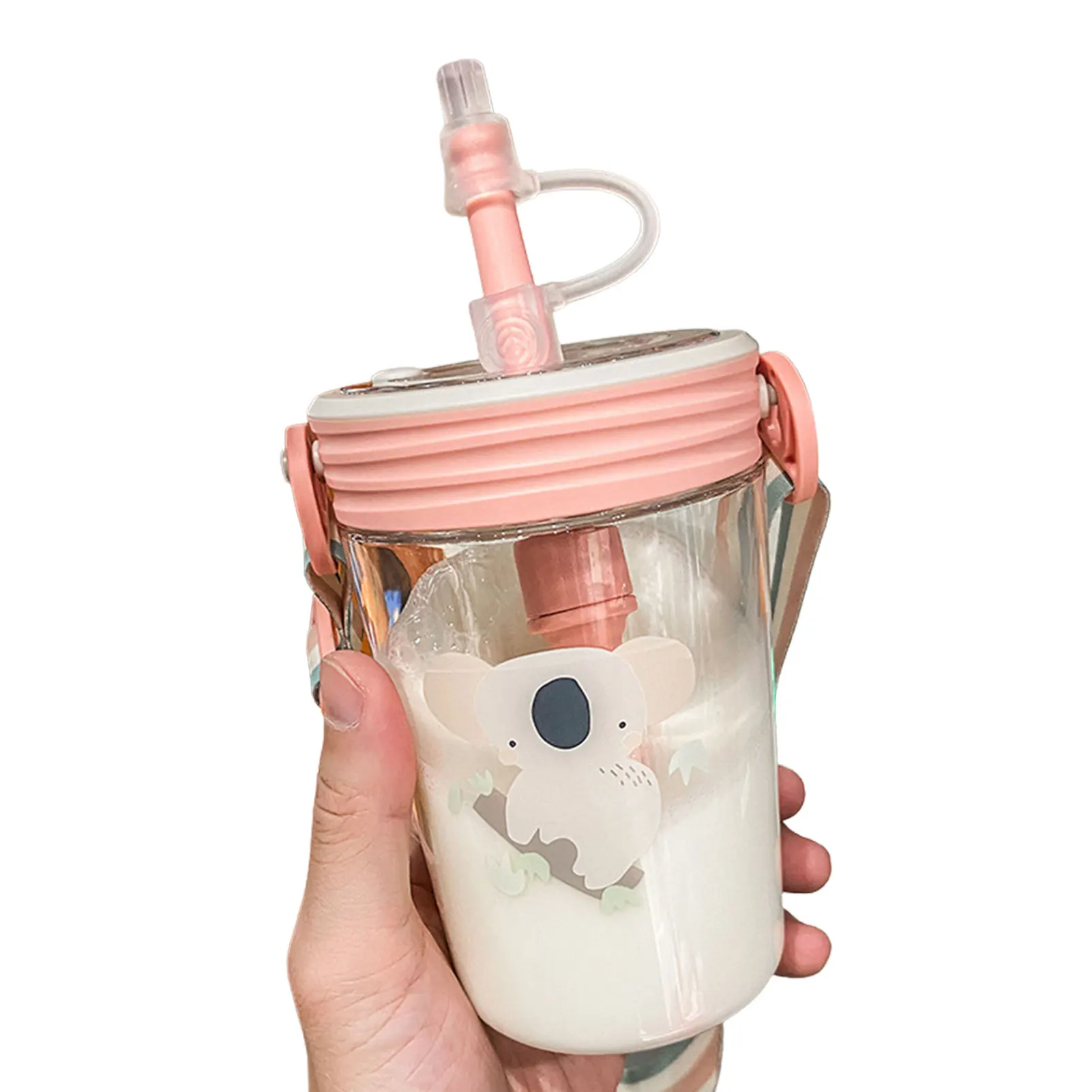 

Cute Pipette Scale Cup 550ml Water Cup With Straw Transparent Cartoon Water Bottle Kids Cups Durable Large Capacity Water Bottle