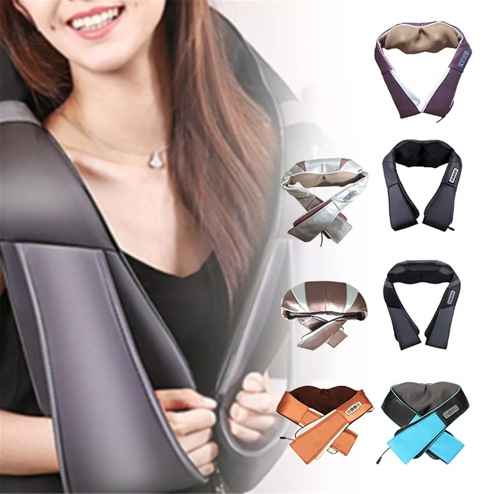 

Electric Kneading Massage Shawl Household Infrared Heating Neck And Shoulder Massager Car Full Body Massager Charge