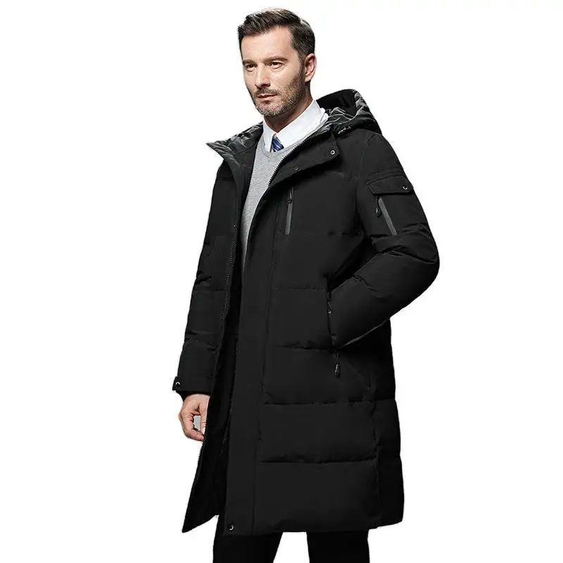 2022 Winter New Men's Jacket Thickened Plus Size Hooded Mid-length High-end Down Jacket for Men