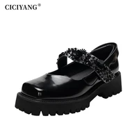 ciciyang mary jane shoes women summer 2022 patent leather single shoes square toe jk small leather shoes retro platform loafers