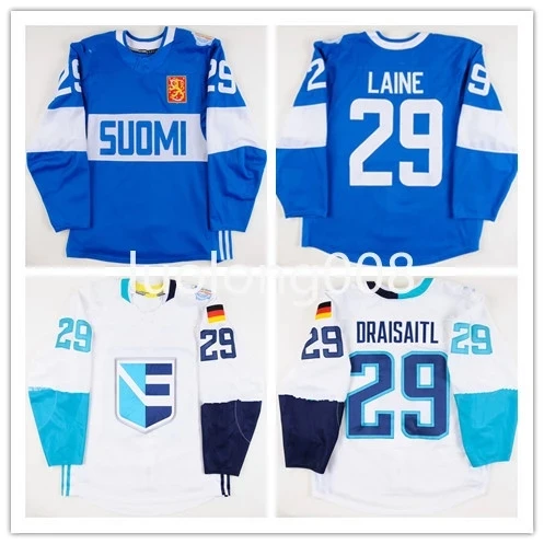 

2016 Patrik Laine Team Finland Ice Hockey Jersey Mens Embroidery Stitched Customize any number and name