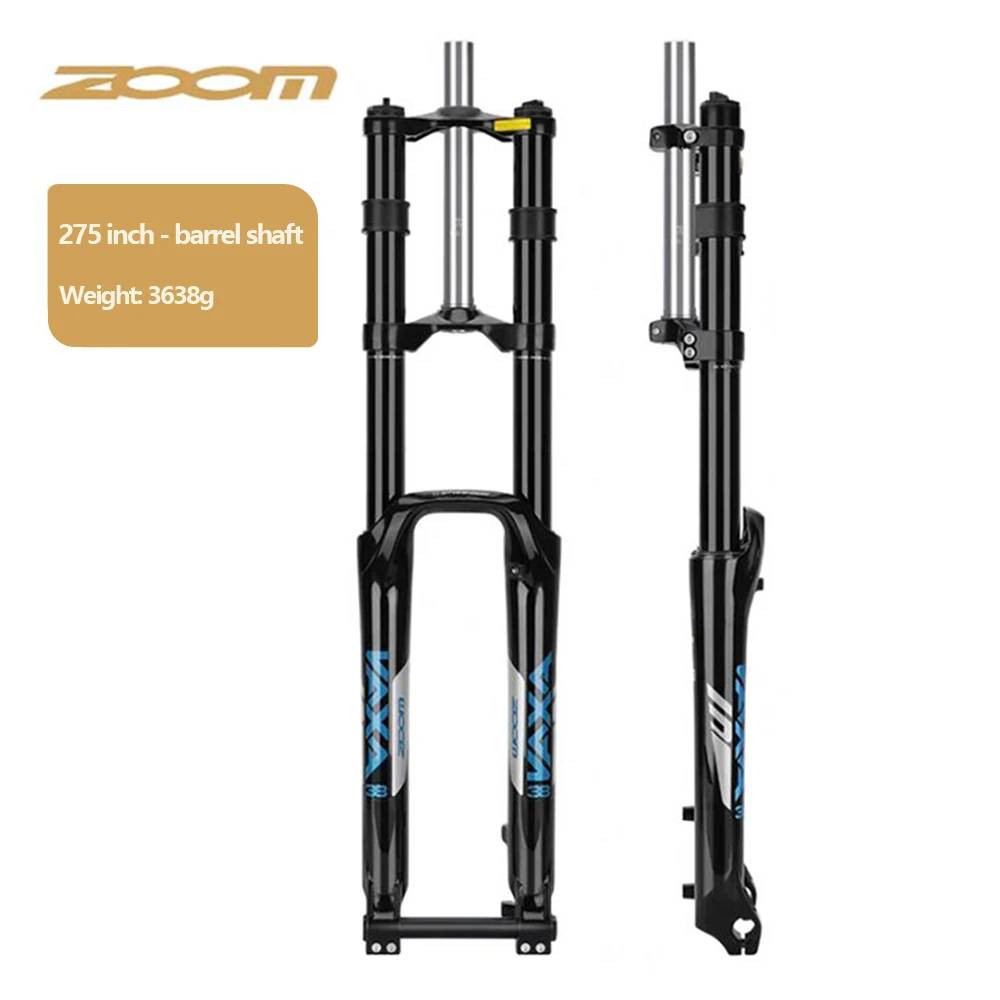 ZOOM MTB Bike Pneumatic Damping Front Fork 26/29 Barrel Axle Fork Shoulder Control Fork Adjustable Shock Bicycle Accessories