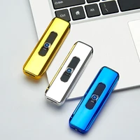 electric lighter usb rechargeable portable windproof smoking accessories tools multicolor lighters ultra thin