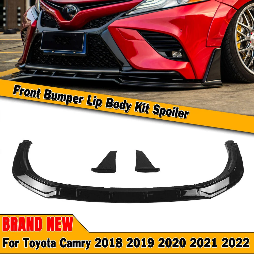 

Black Front Bumper Spoiler Lip Kit For Toyota Camry SE XSE 2018-2022 Sport YOFER