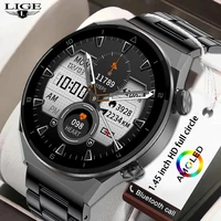 lige business 454454 hd screen smart watch men nfc wireless charger waterproof smartwatch dial call clock for android ios 2022