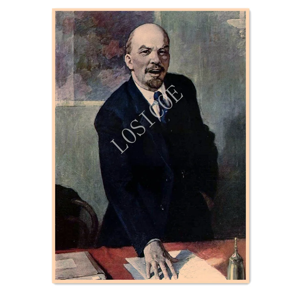 

Soviet Union President Lenin Poster Retro Kraft Paper Print Art Painting CCCP USSR Communist Believer Artwork Wallpaper Drawing