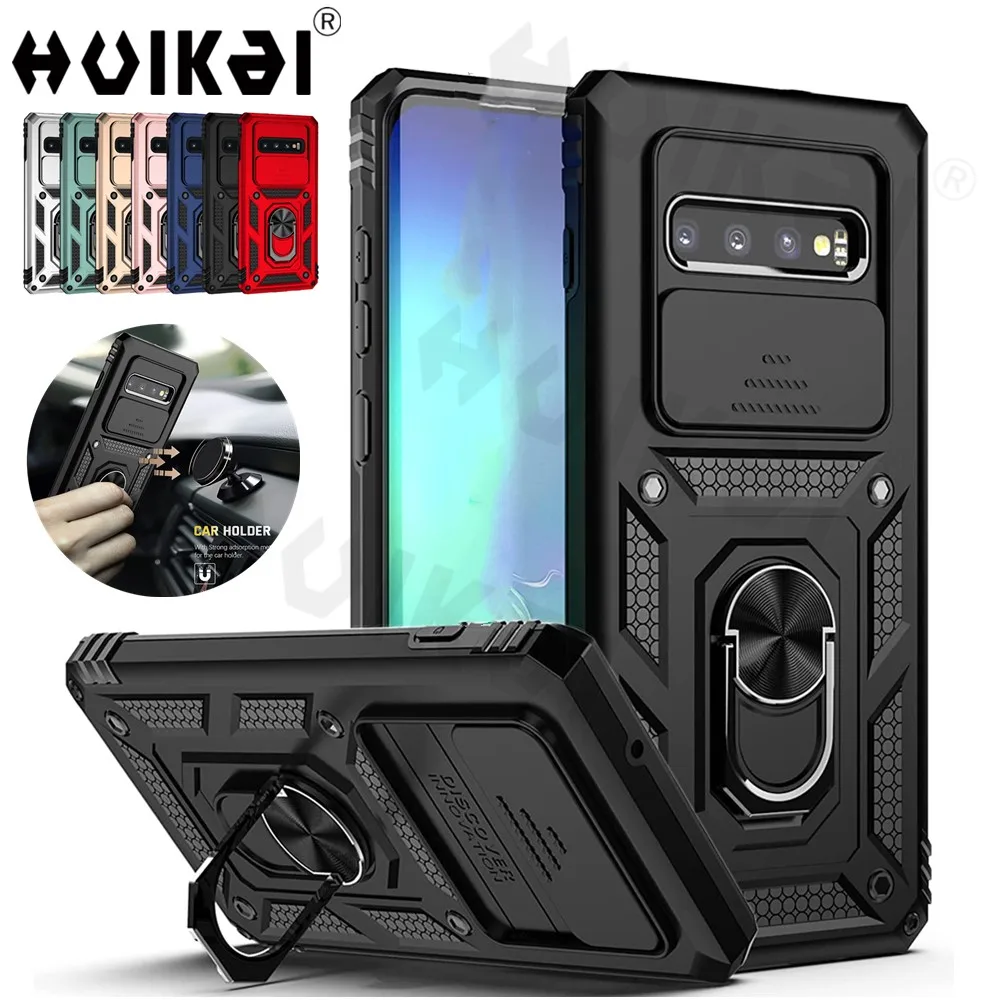 Slide Camera Cover Case For Samsung S10 Plus S20 S21 FE S20 FE S22 Ultra A73 A53 A13 A03S Military-Grade Protection Phone Cases