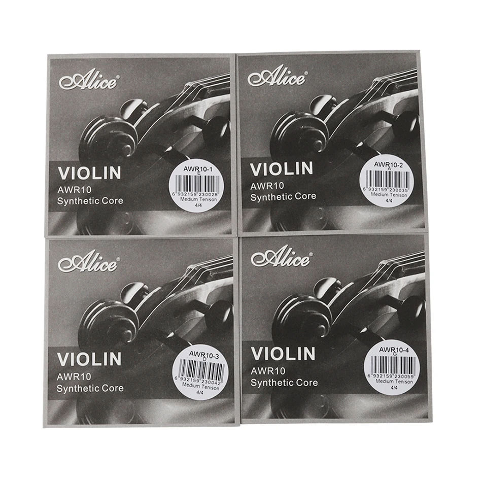 Alice Violin Strings AWR10/AWR10E  Multifilament Synthetic Core  Al-Mg And Pure Silver Winding Medium Tension