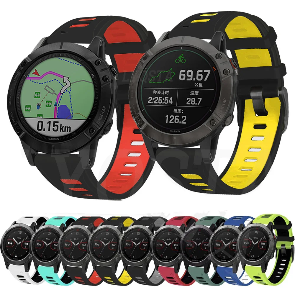 

Силиконовый ремешок для смарт-часов Garmin Fenix 6 6X Pro 5 5X Plus 7 7X QuickFit браслет Forerunner 935 945 22 мм 26 мм