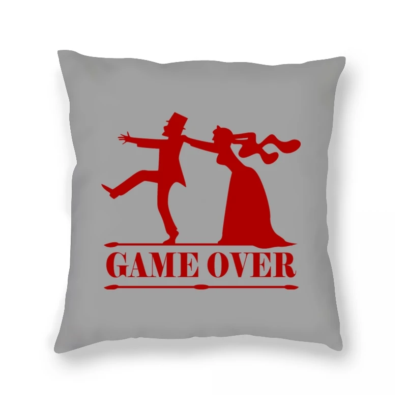 

Game Over Bride Groom Bachelor Bachelorette Party Funny Crew Pillow Case Oversized