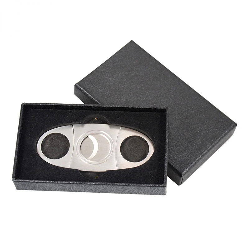

Brushed Metal Cigar Cutter Stainless Steel Cigar Cutter Gift Box Cigar Accessories
