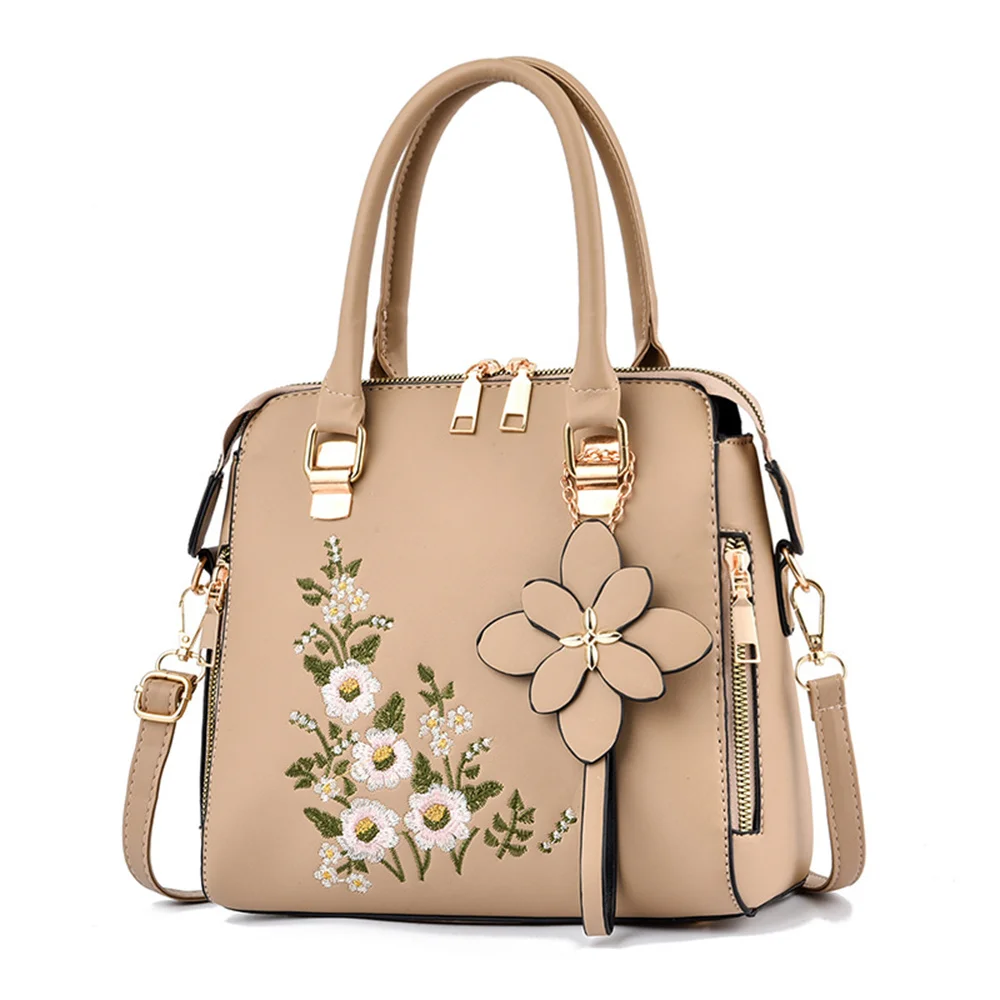 Купи Brand Bags for Women Handbags Luxury Tote Bag Embroidery Women's Shoulder Handbag Bags Leather Crossbody Messenger Clutch Purse за 1,131 рублей в магазине AliExpress