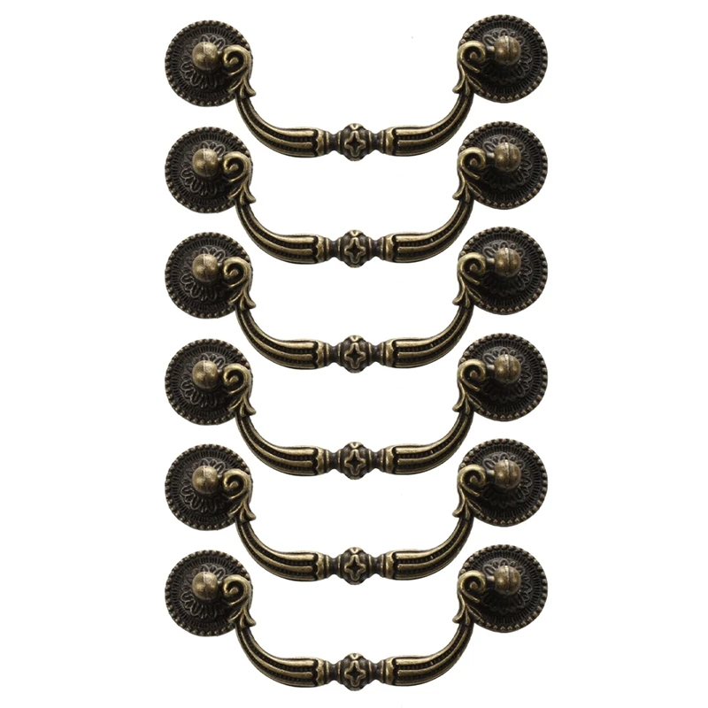 

6X античный латунный для шкафа дверные ручки ящика 100 мм