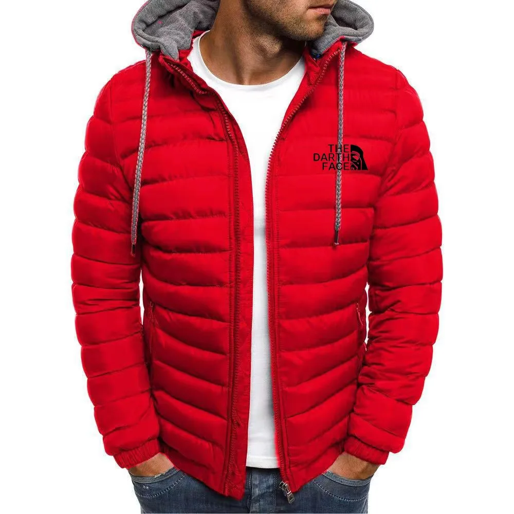 2023 Men's Jacket Men's Autumn/Winter Printed Long Sleeve Jacket Warm Cotton Coat 7 Color Thickened Slim Fit Hoodie