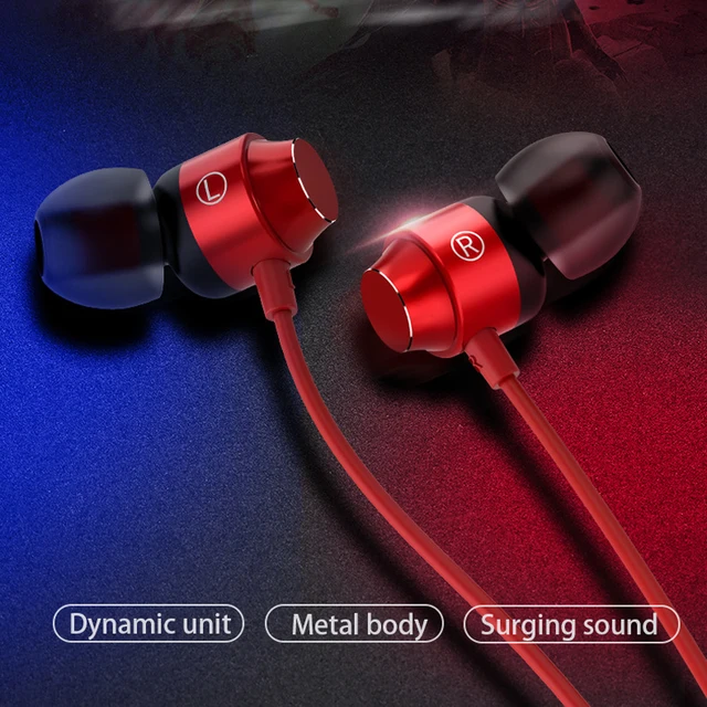 Metal in ear type-C earphone wired earphone with earplug subwoofer earphone 4
