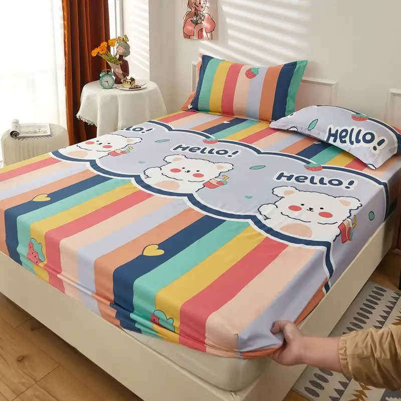 

[Non-Slip Fitted Sheet] Fitted Sheet One-Piece Bedspread Mattress Cover Bedspread Thin Chest Pad Cocoanut Matting