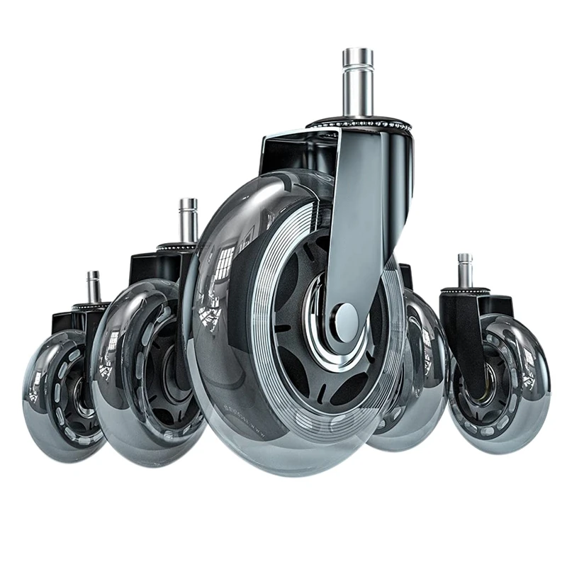 

Office Chair Wheels, Heavy-Duty Caster Wheels 3 Inch, Replacement Wheels For Office Chair, Rubber Casters, Set Of 5