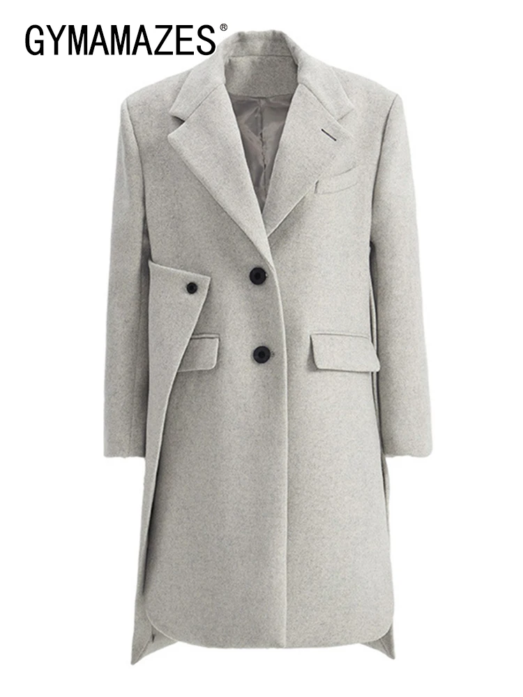 

Пальто женское повседневное составного кроя с длинным рукавом и английским воротником, на пуговицах