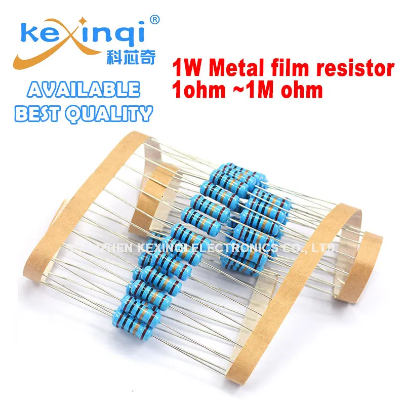 

20pcs 1W Metal film resistor 1% 1R ~ 1M 1 2 10 22 47 100 330 ohm 1K 4.7K 10K 22K 47K 100K 330K 470K 2R 10R 22R 47R 100R 330R