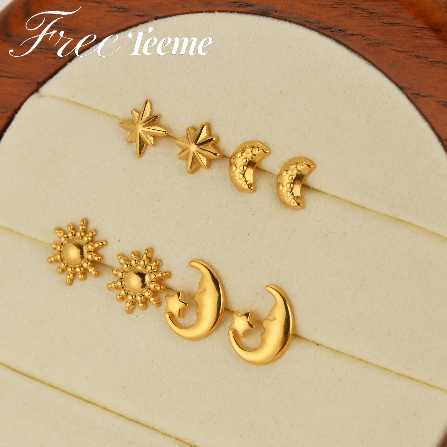 Freeteeme модные серьги серии Звездное небо для женщин и девочек из нержавеющей стали