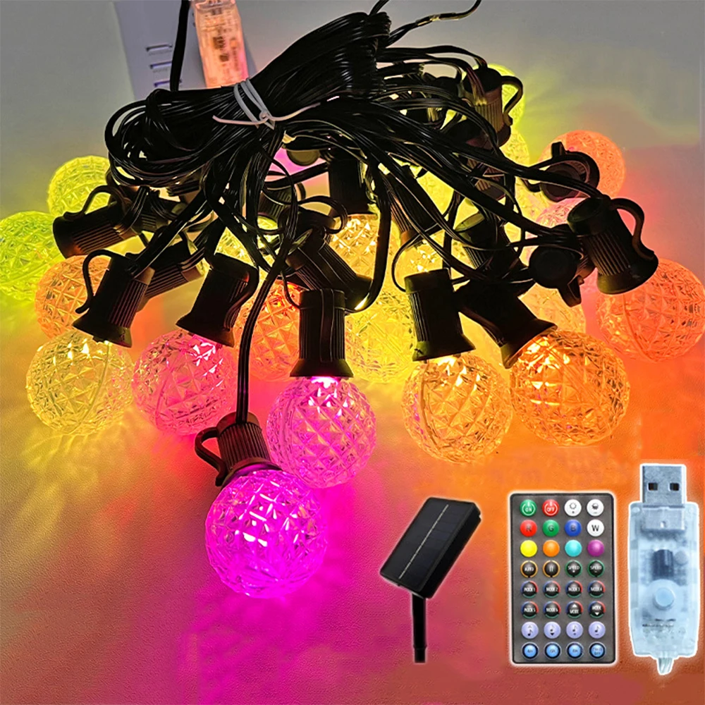 

LED Solar String Light Pineapple Lamp With Remote Control Outdoor Waterproof String Light Garden Decoration Lamp Christmas Light