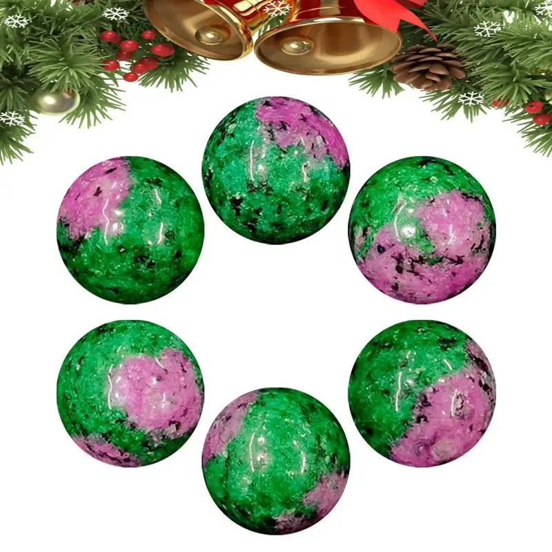 

Round Natural Crystal Beads Mixed Color No Hole Undrilled Natural Gemstone Beads Set Of 6 Palm Crystals Gemstones Collection For