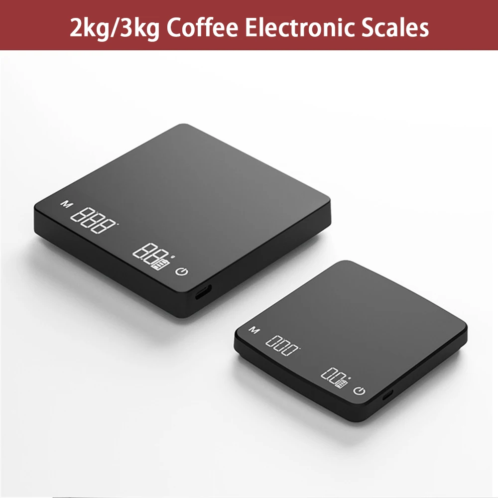 

Цифровые кухонные весы для кофе, 2 кг/0,1 г, 3 кг/0,1 г, высокоточные циклические перезаряжаемые электронные весы, аксессуары для домашней бариста