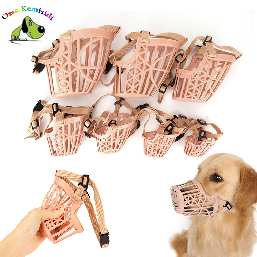 

Adjustable Pet Dog Muzzle Plastic Strong Muzzle Basket Breathable Anti-Biting Puppy Mouth Cover Medium Small Dogs Mouth Mask