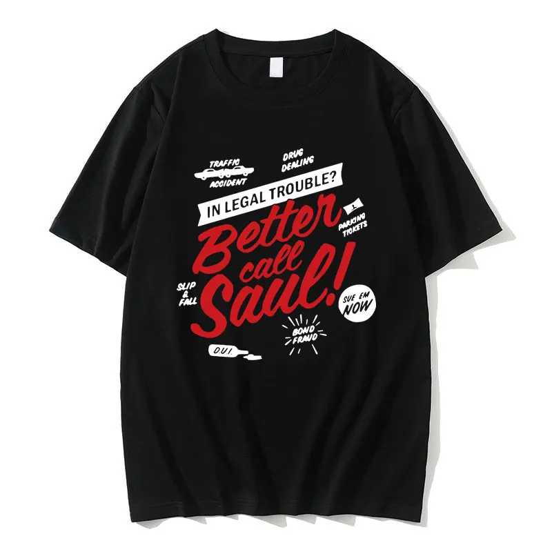 

Better Call Saul Graphic Print T-shirts Breaking Bad Tshirt Men Casual Oversized Short Sleeves Tee Shirt Male Loose Streetwear