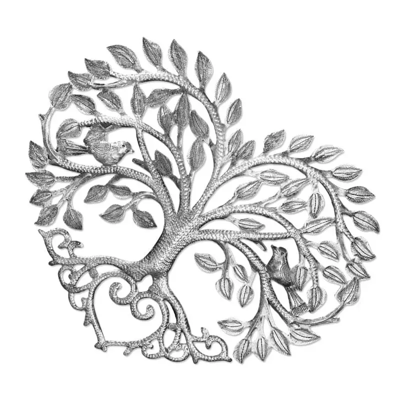 

Heart Shape Trees Of Life Wall Art Innovative Heart Shaped Sculpture Contemporary Iron Artwork Decors Family Tree Metal Wall Art