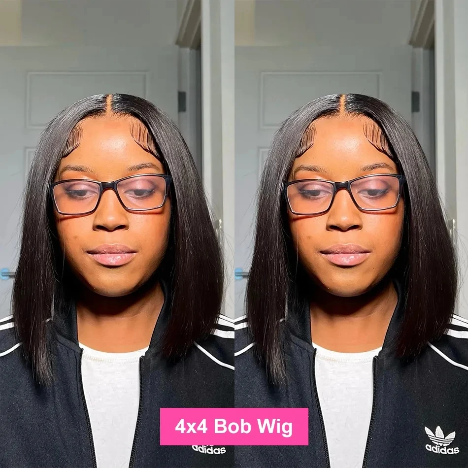 Короткие кружевные парики боб для женщин бразильские волосы Remy 13x4 прямой набор