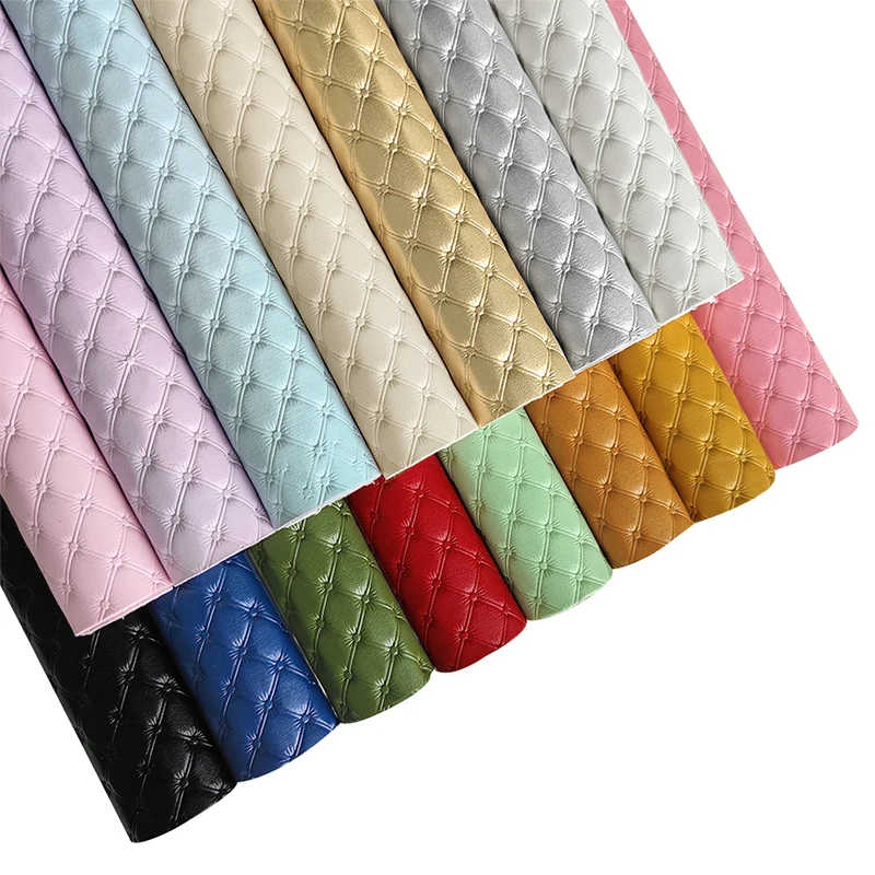 

Holographic Embossed Geometric Diamond PU Faux Leather Sheets Fabric for Crafts Making Leather Earrings Bows interior decoration