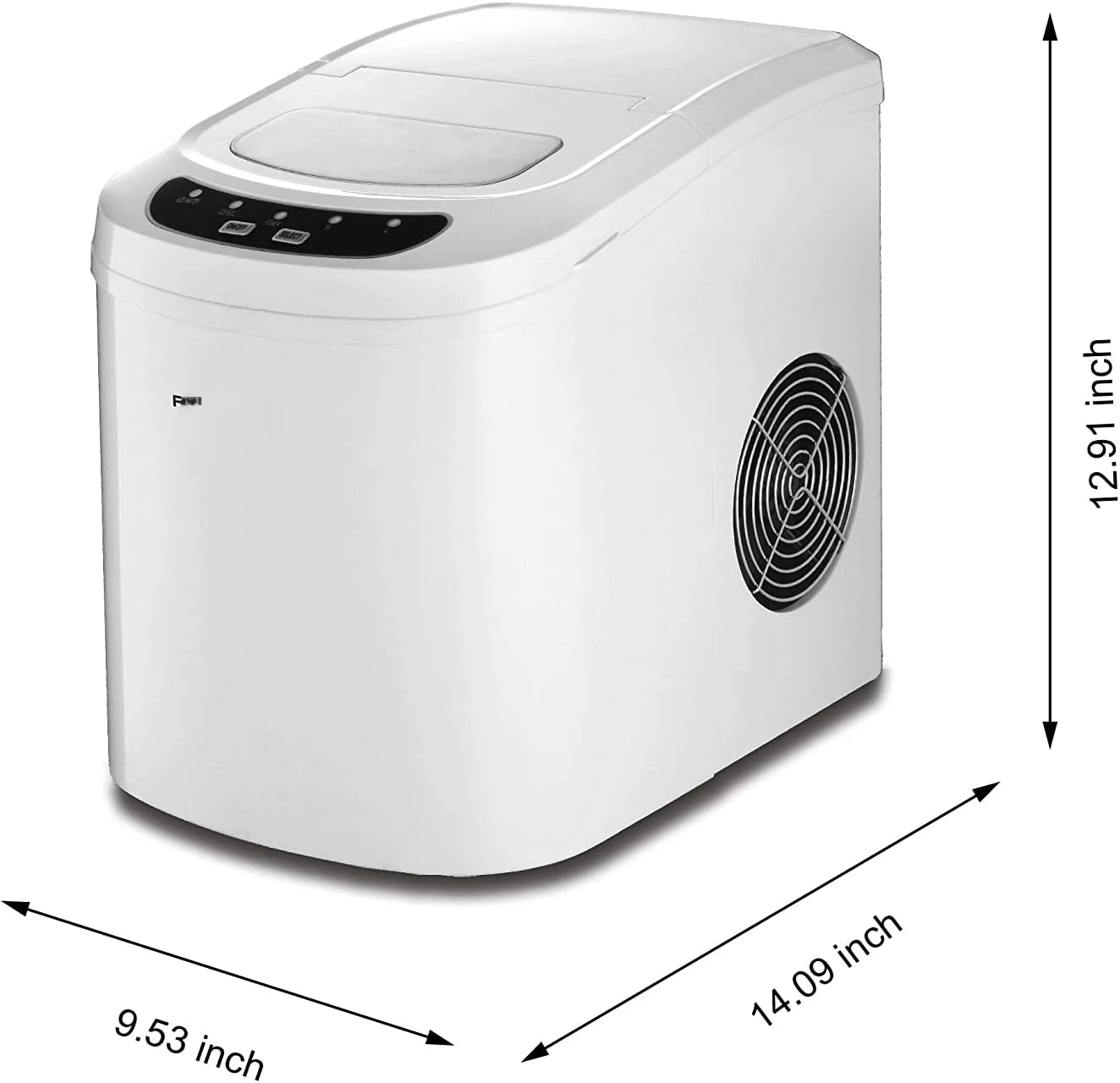 

Portable Compact Maker, Counter Top Ice Making Machine, White, 26lb per Day