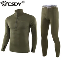 hot sale mens polar fleece thermal underwear sets quick drying thicking high quality warm tactical camo underwear man clothing