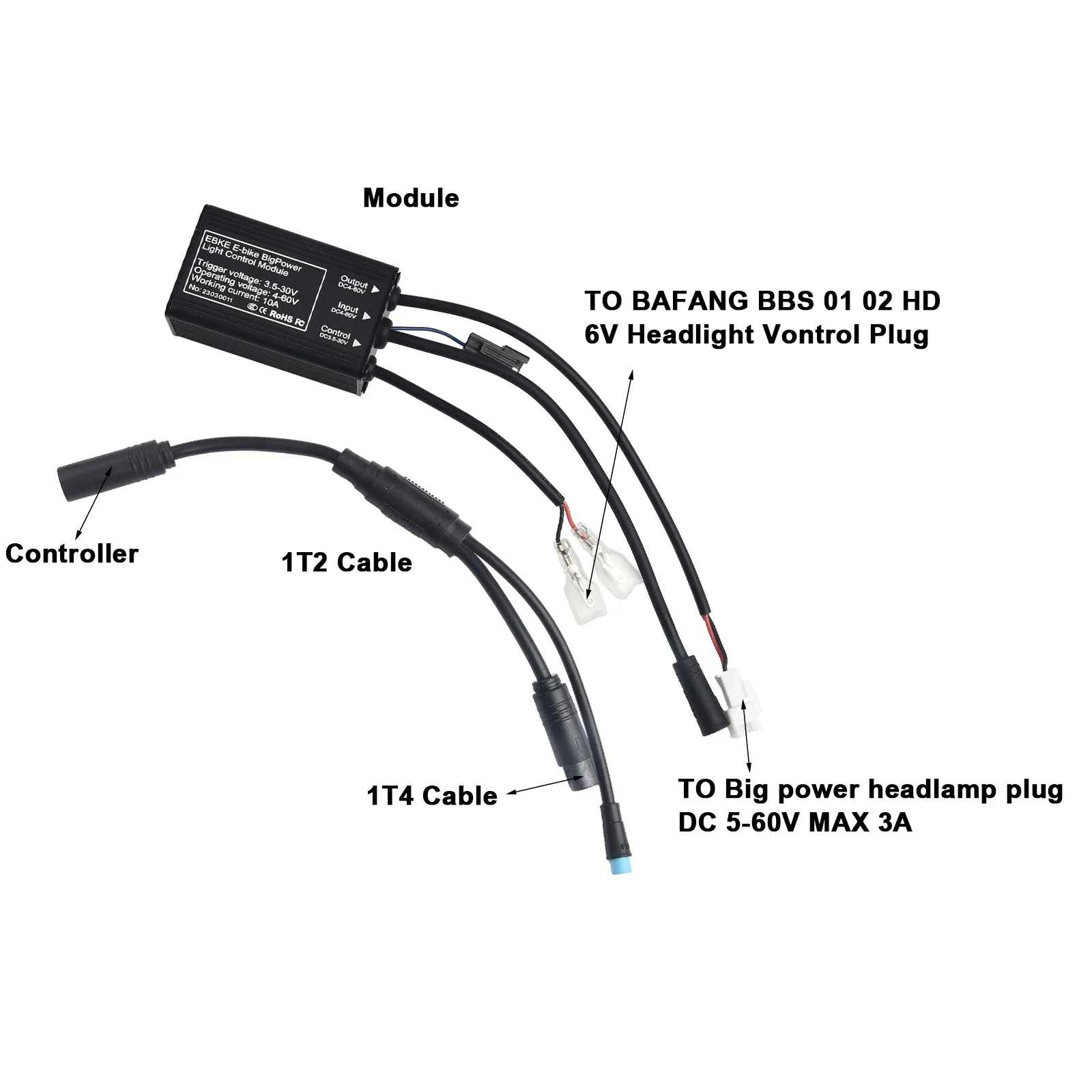 

Upgrade Your Bafang Drive with the Lamp Group Adapter Cable Signal Control Front/Rear Lights Horn Turn Signals