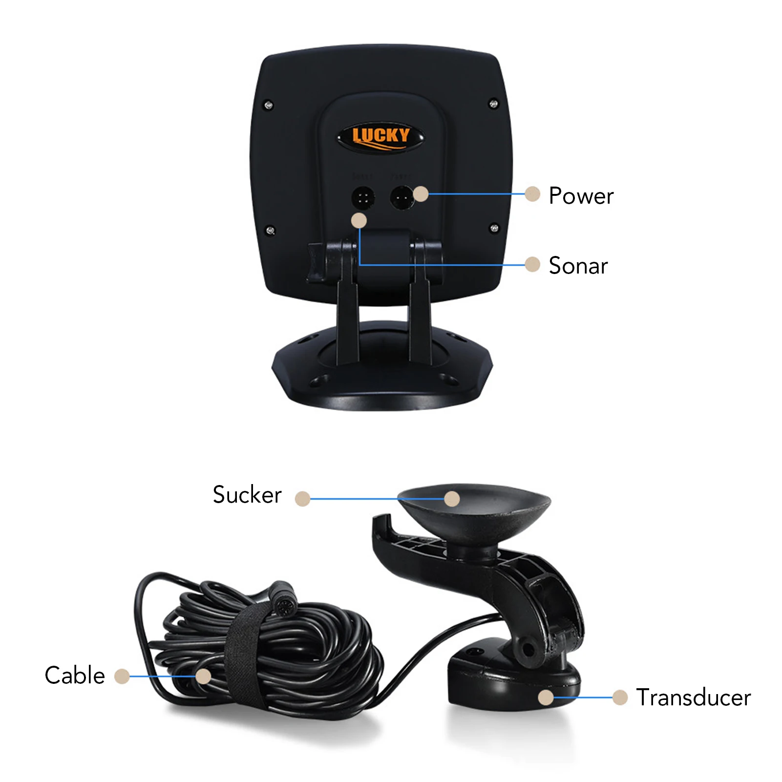 LUCKY Wired Fishing Finder 540ft/180m Depth Sounder Fish Detector F918-C180S Echo Sounder Locator Boat Fishfinder from a boat enlarge