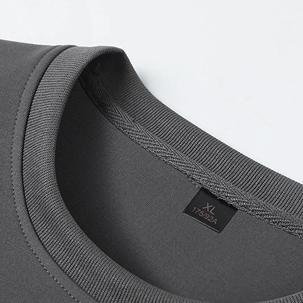 Covrlge Men's Sweatershirt Spring Autumn Fashion Men Loose Round Neck Fake Two Long-sleeved Pullover Male Streetwear MWW435