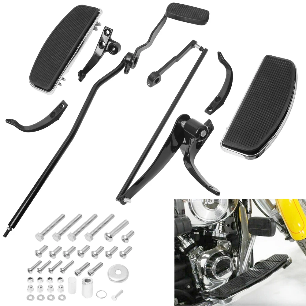 

Motorcycle Black Forward Controls Complete Kit Pegs Levers Linkages For Harley Dyna Super Glide Street Bob 06-17 FXDL 2006-2013