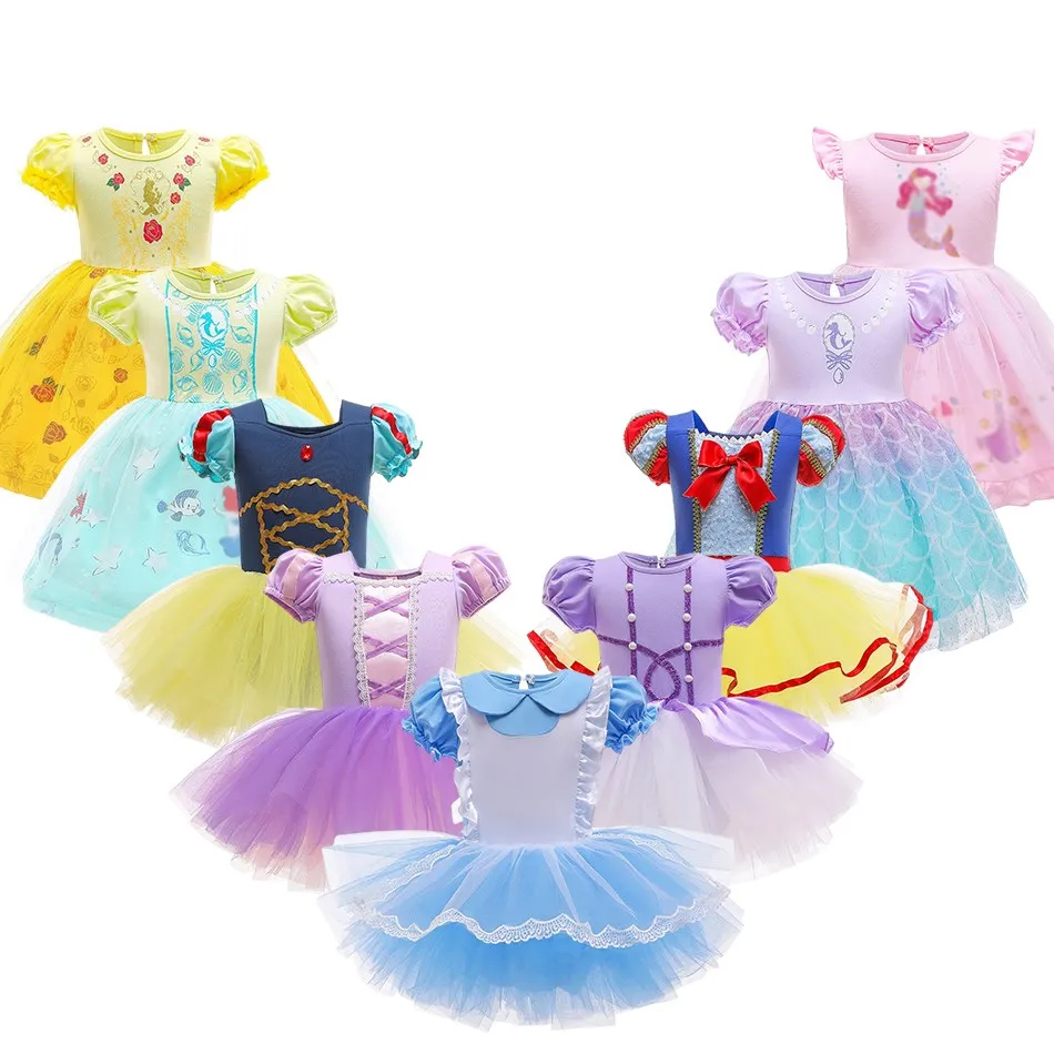 

Girl Cosplay Costume Kids Mermaid Anna Elsa Rapunzel Sofia Alice Snow White Belle Dress Children Christmas Halloween Costumes