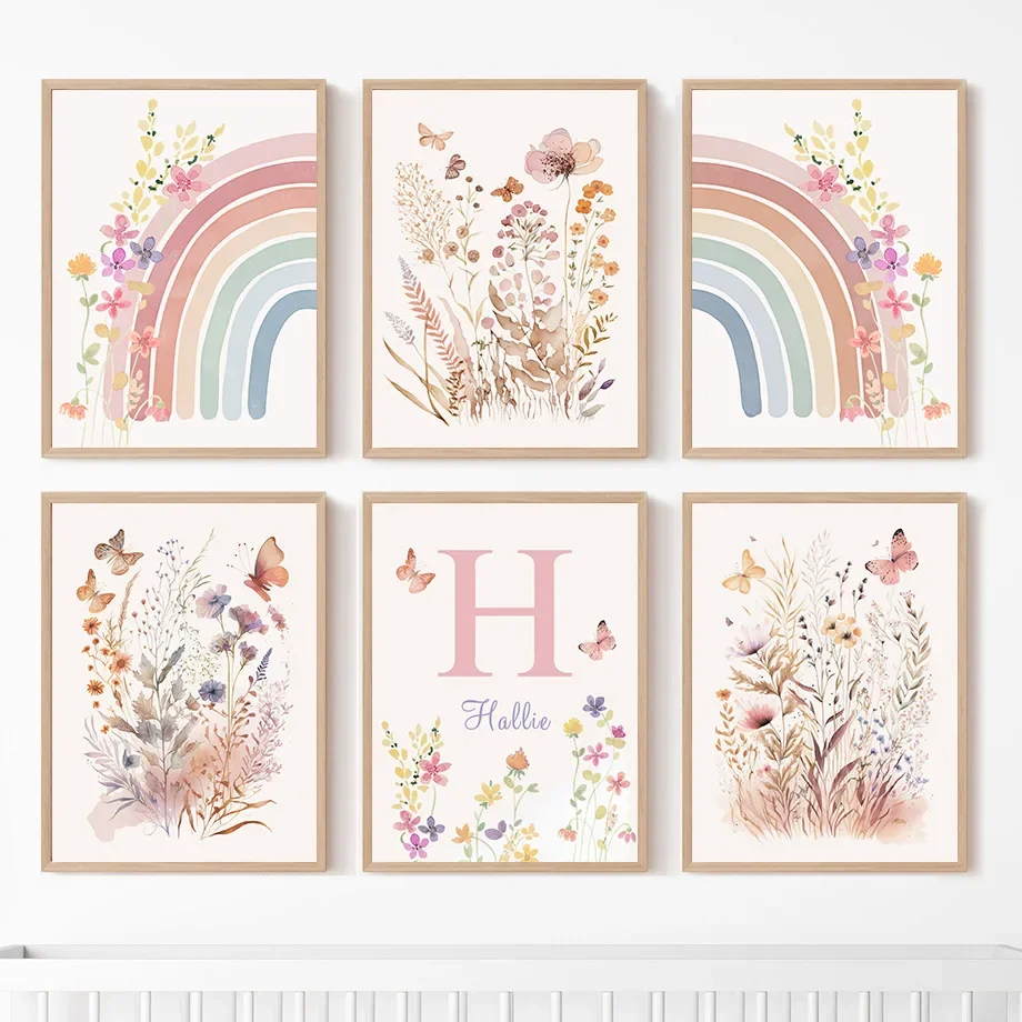 Акварель в стиле бохо фотография с изображением диких цветов название под заказ