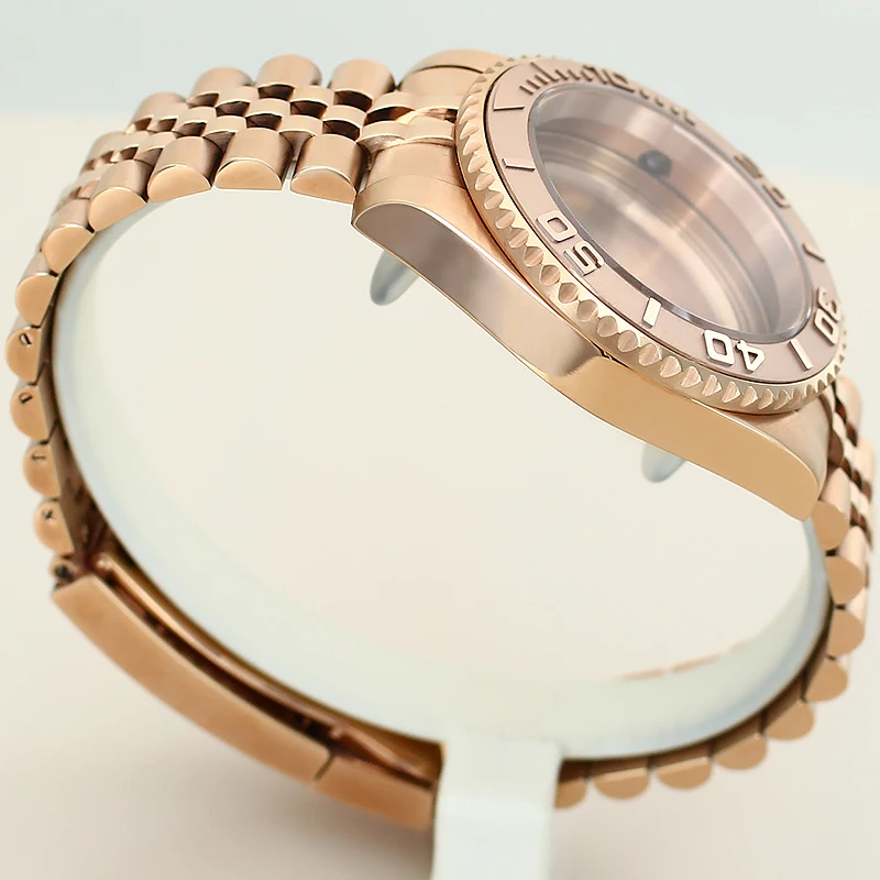 Розовое золото 40 мм Яхта Дизайн Стиль Корпус для часов Юбилейный браслет Для Seiko